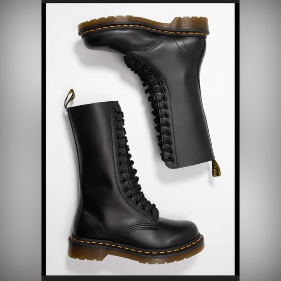 1914 SMOOTH LEATHER HIGH LACE-UP BOOTS - Picture 2 of 16